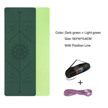 Load image into Gallery viewer, TPE Yoga Double Layer Non-Slip Mat Yoga Exercise Pad with Position Line For Fitness Gymnastics and Pilates