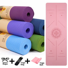 Load image into Gallery viewer, Yoga Mat 1830*590*6mm TPE Yoga Mats Position Line Non Slip Mat Yoga Beginner Environmental Fitness Gymnastics Mats Exercise Mat
